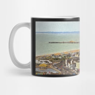 Hastings From Above as Digital Art Mug